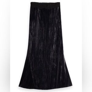 Scotch and Soda Velvet Midi Skirt Black Size S